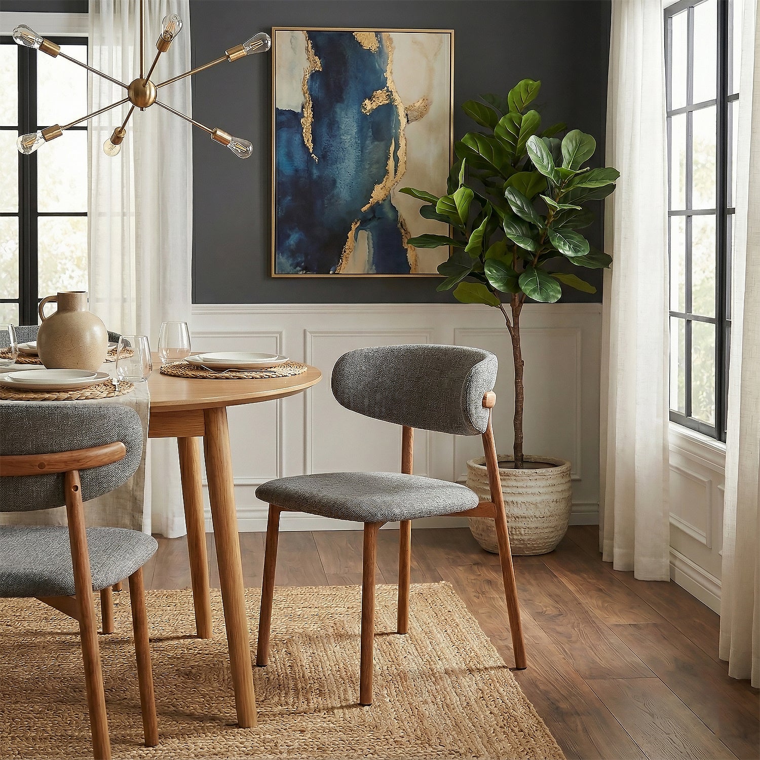 Silla Comedor Zajar Lino Gris
