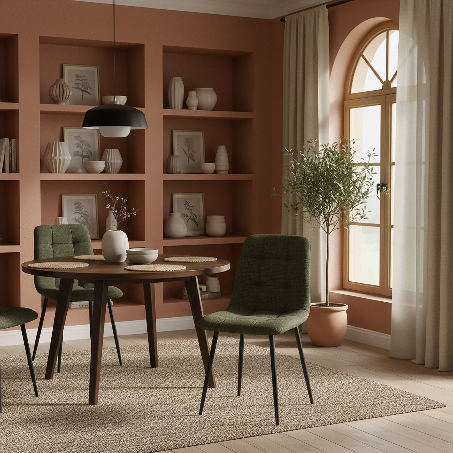 Silla Comedor Luciana Lino Verde