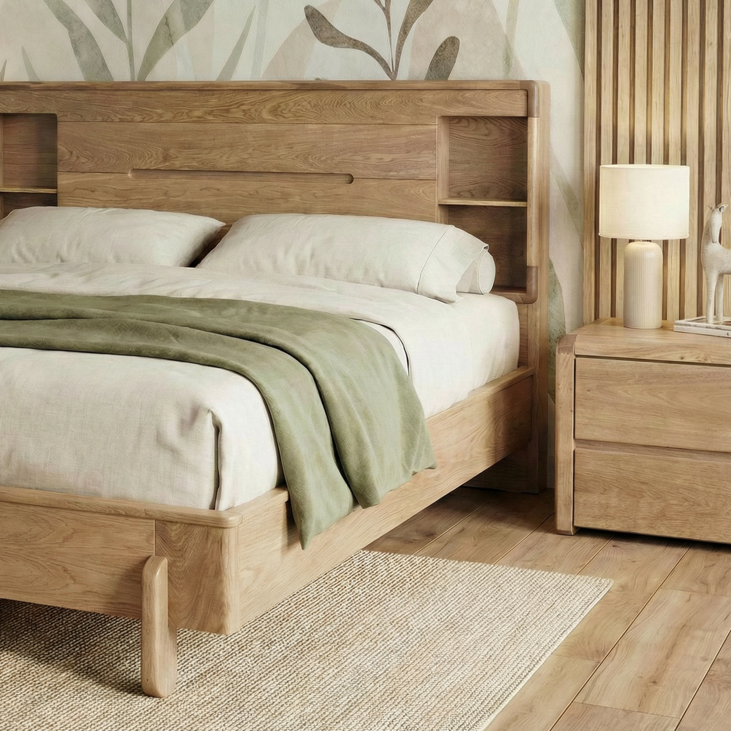 Cama Queen Dublin Roble Natural
