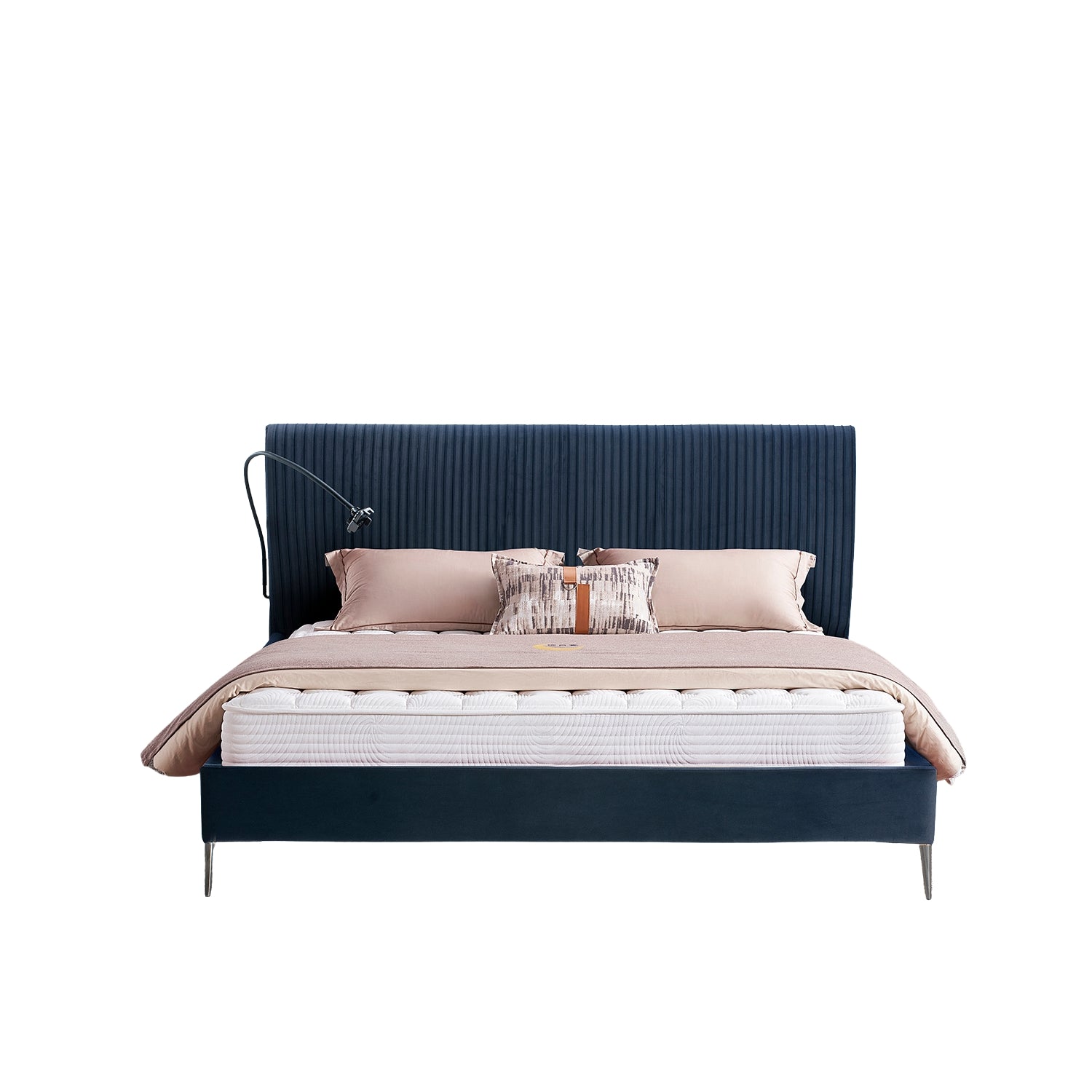 Cama Queen Vilanova Velvet Azul