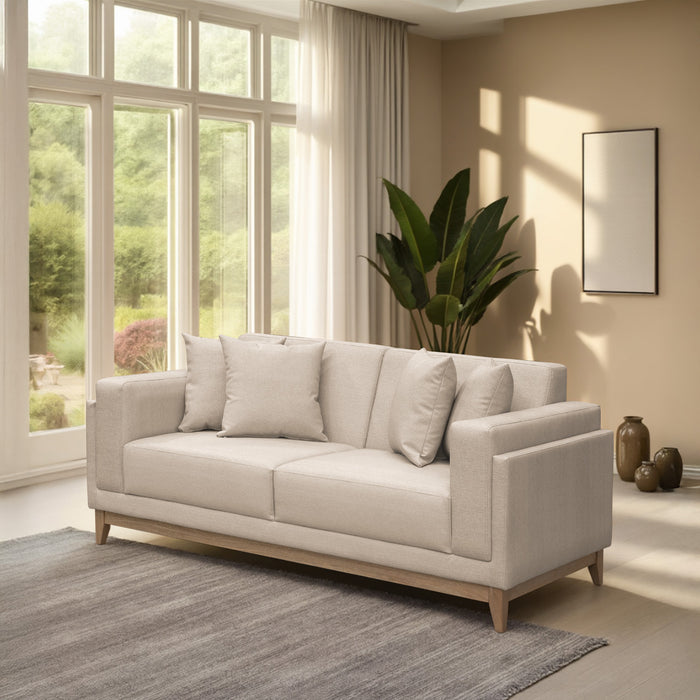 Sofá 2 Puestos Denise Eurolino Marbella Beige, Natural