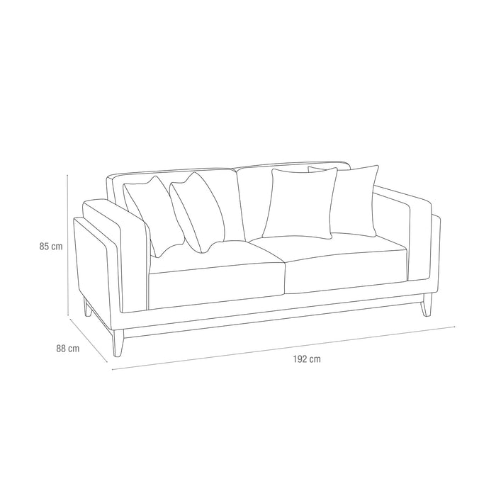 Sofá 2 Puestos Denise Eurolino Marbella Beige, Natural