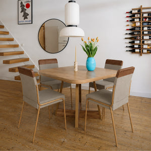 Comedor 4 Puestos Aliss Beige , Champaña Y Natural