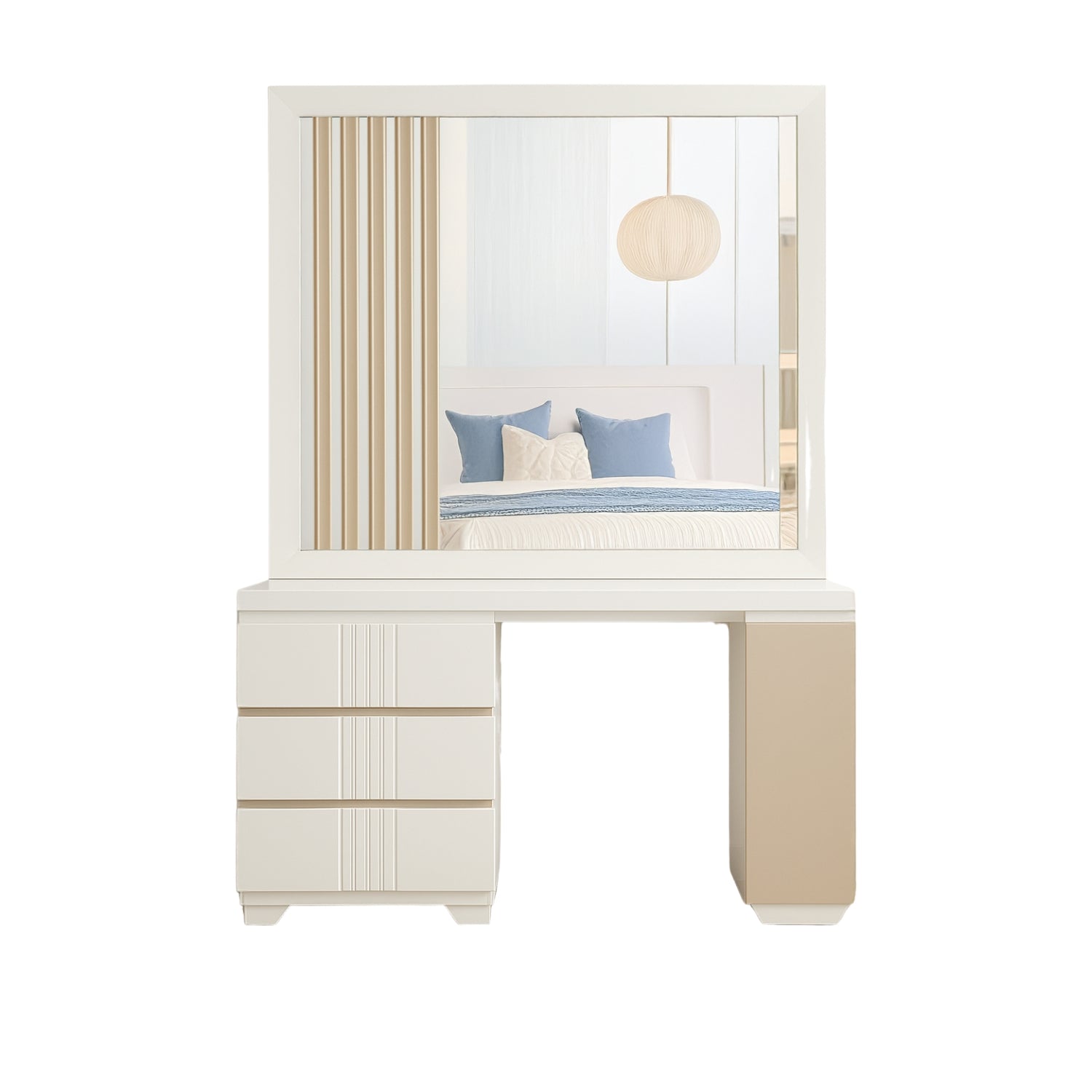 Tocador Polonia Champaña, Off White