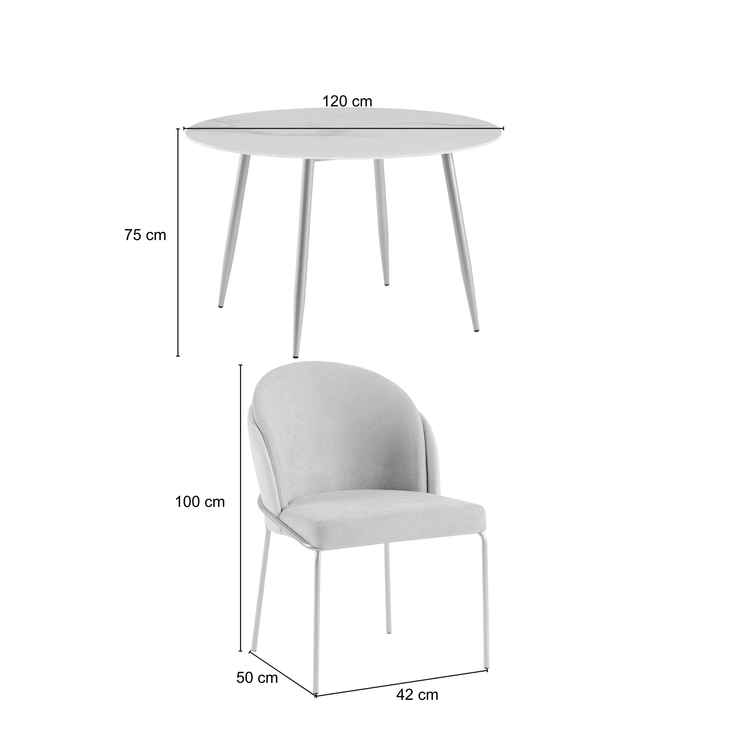 Comedor 4 Puestos Quina Beige, Champaña