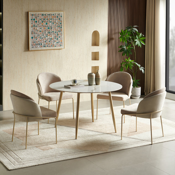 Comedor 4 Puestos Quina Beige, Champaña