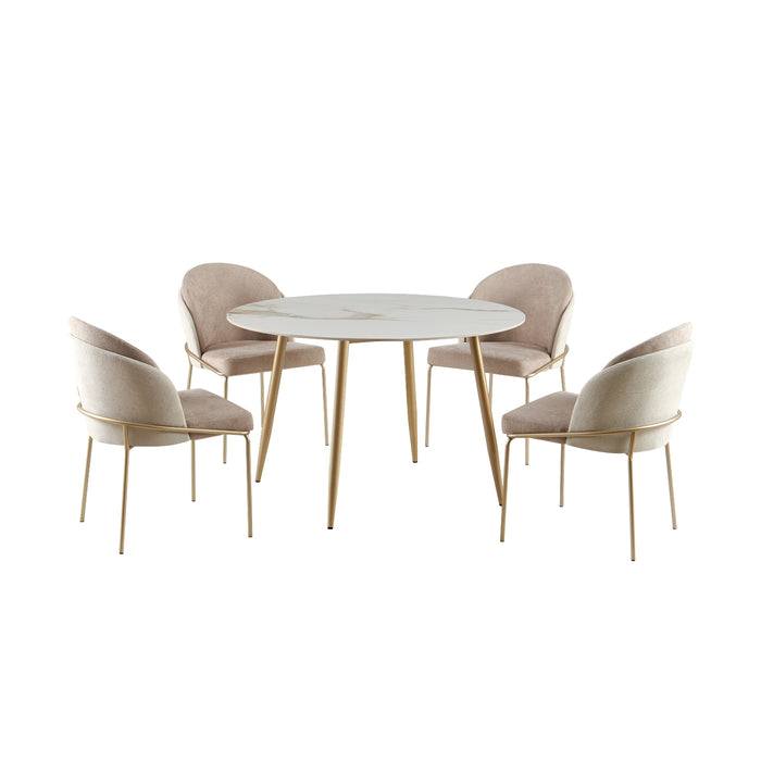 Comedor 4 Puestos Quina Beige, Champaña