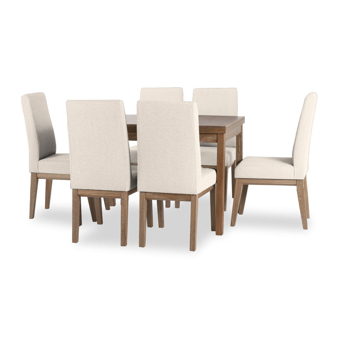 Comedor 6 Puestos Walcot Velvet Chalet Marfil, Natural 6Sillas