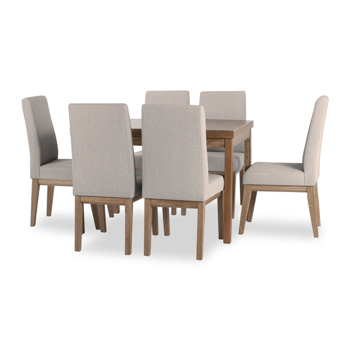 Comedor 6 Puestos Walcot Velvet Chalet Taupe, Natural 6Sillas