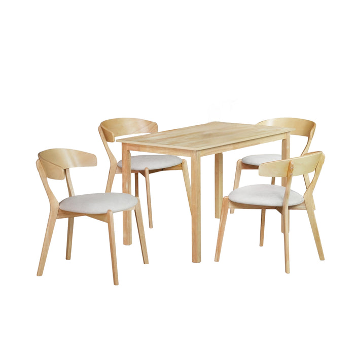 Comedor 4 Puestos Zurich Lino Beige, Natural