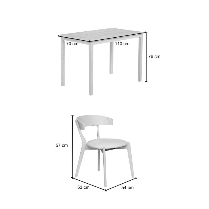 Comedor 4 Puestos Zurich Lino Beige, Natural