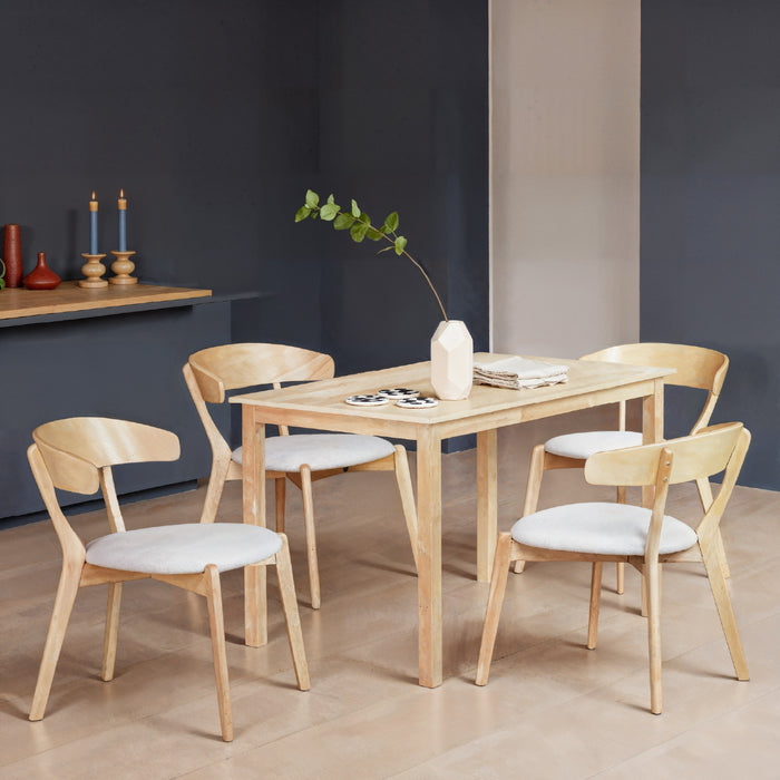 Comedor 4 Puestos Zurich Lino Beige, Natural