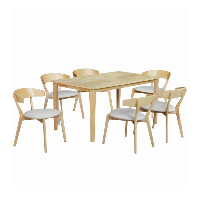 Comedor 6 Puestos Zurich Lino Beige, Natural