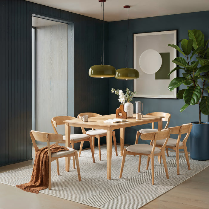 Comedor 6 Puestos Zurich Lino Beige, Natural