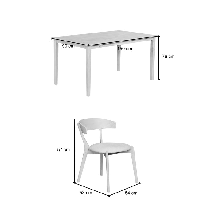 Comedor 6 Puestos Zurich Lino Beige, Natural