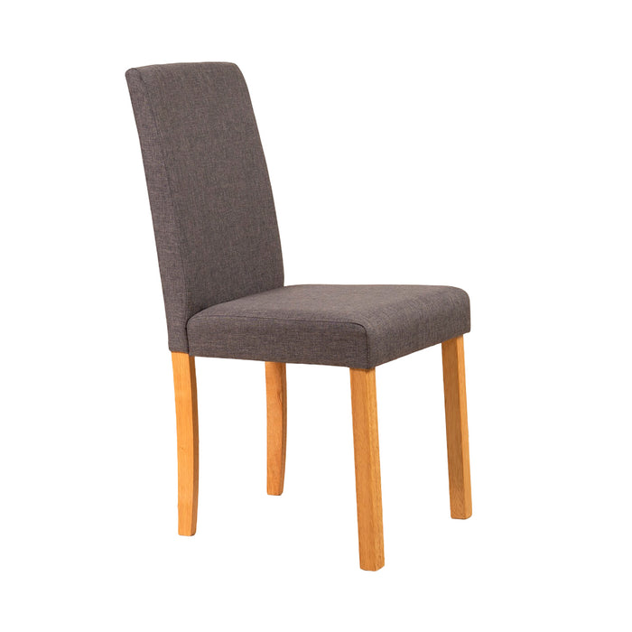 Comedor 4 Puestos Axel Microfibra Gris, Natural