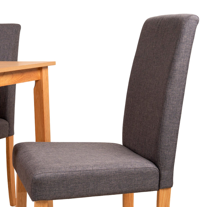 Comedor 4 Puestos Axel Microfibra Gris, Natural