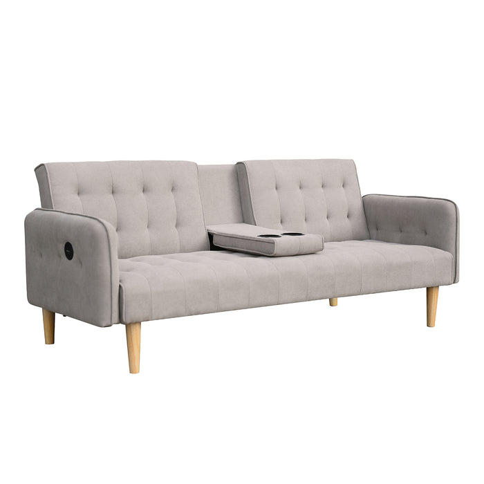 Sofá Cama Agnes Microfibra Beige, Natural