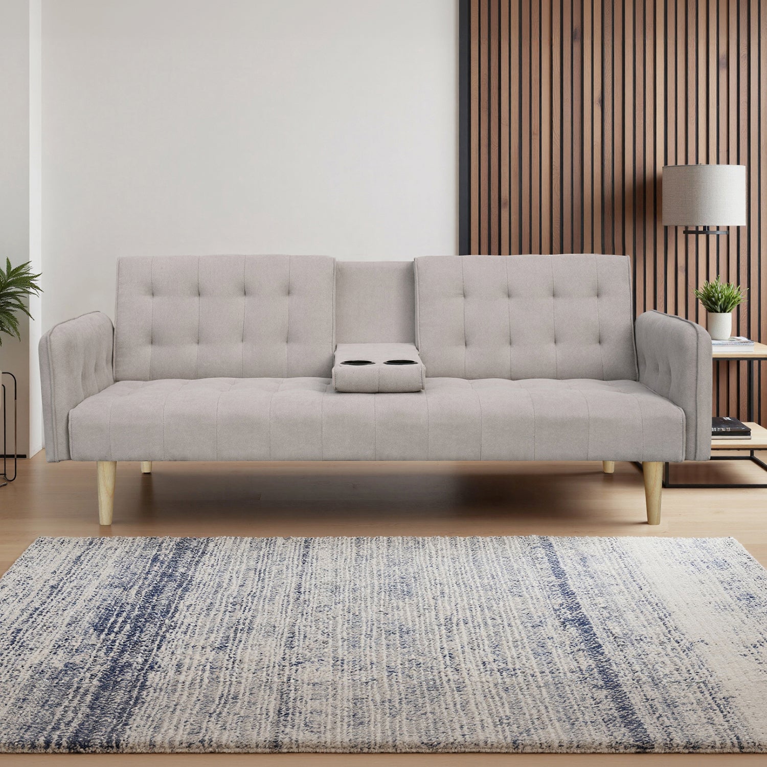 Sofá Cama Agnes Microfibra Beige, Natural