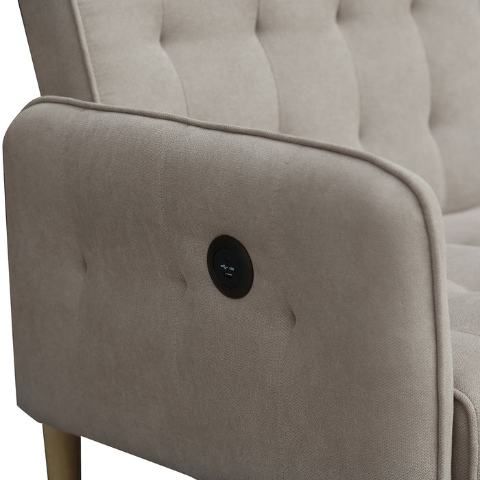 Sofá Cama Agnes Microfibra Beige, Natural