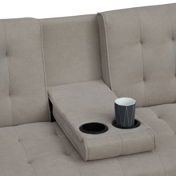 Sofá Cama Agnes Microfibra Beige, Natural