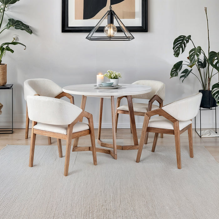Comedor 4 Puestos Capri Eurolino Vitore Marfil, Natural