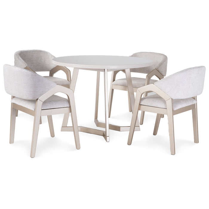 Comedor 4 Puestos Capri Velvet Atlas Marmol, Champaña