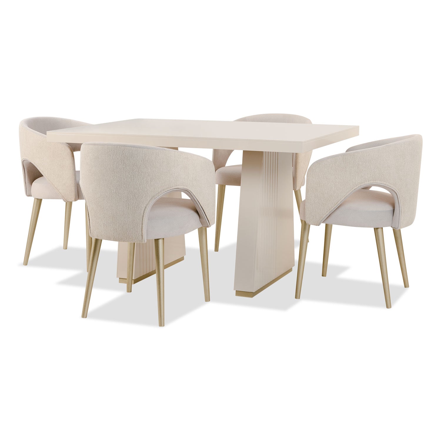 Comedor 6 Puestos Denver Velvet Beige, Greige