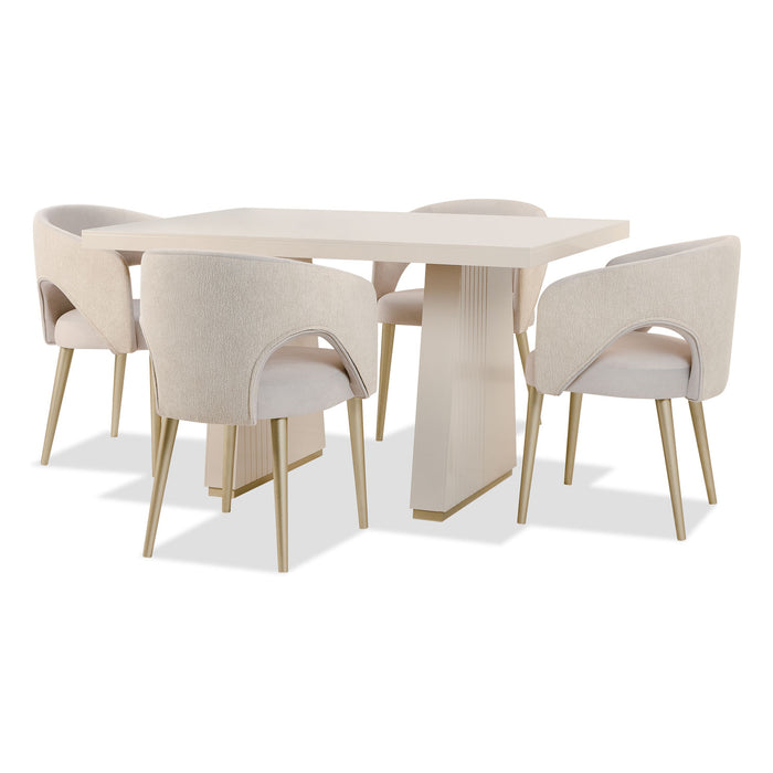 Comedor 6 Puestos Denver Velvet Beige, Greige