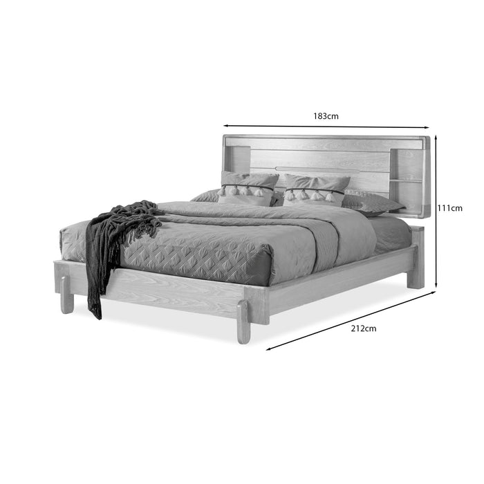 Cama Queen Dublin Roble Natural