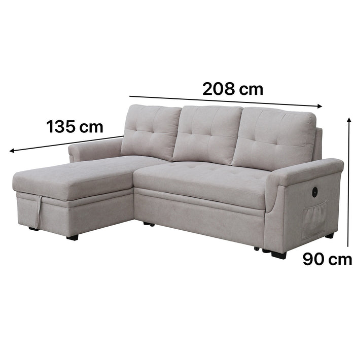 Sala Rinconera Baru Microfibra Beige