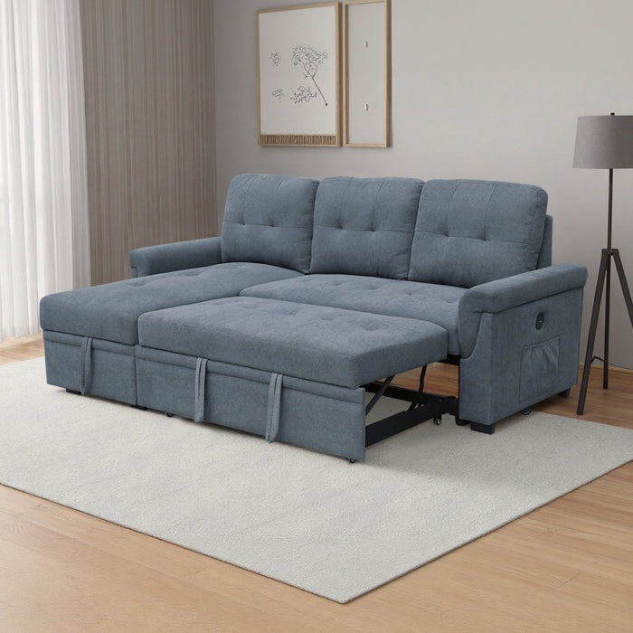 Sala Rinconera Baru Microfibra Azul