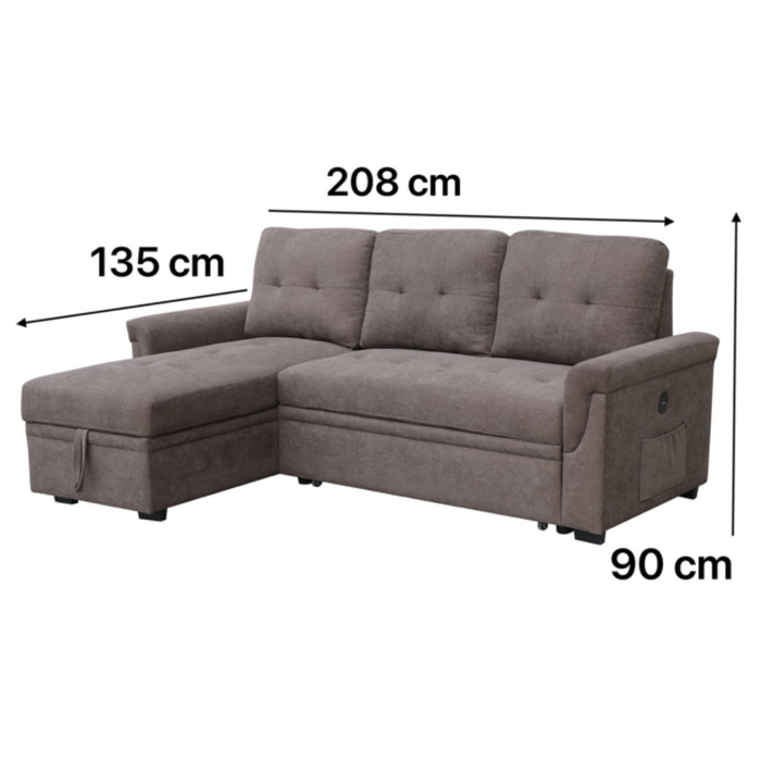 Sala Rinconera Baru Microfibra Taupe