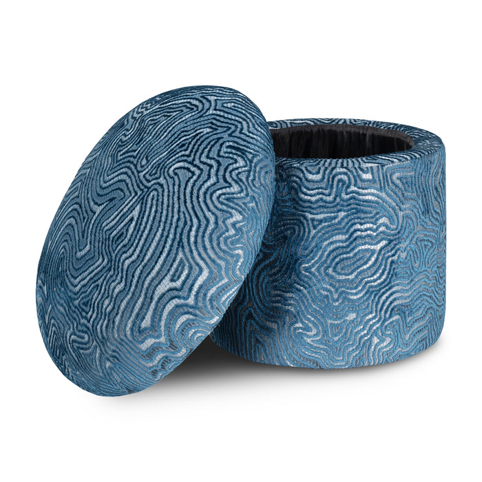 Puff Baul Filip Chenille Cardiff Zafiro