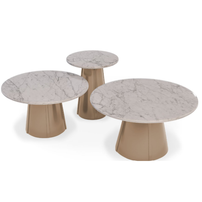 Mesa De Centro Fedor Capuccino, Cubierta Marmolizada