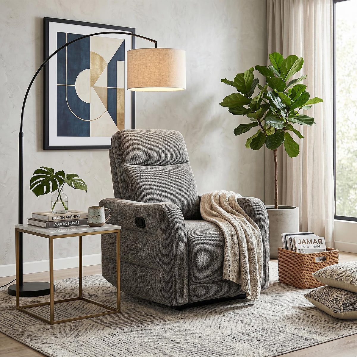 Sillón Reclinable Chicago Gris Plata