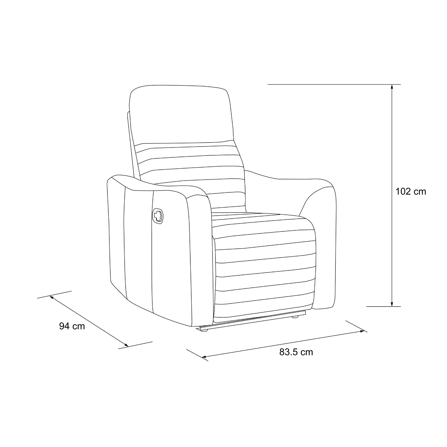 Sillón Reclinable, Mecedora Bruno Plata