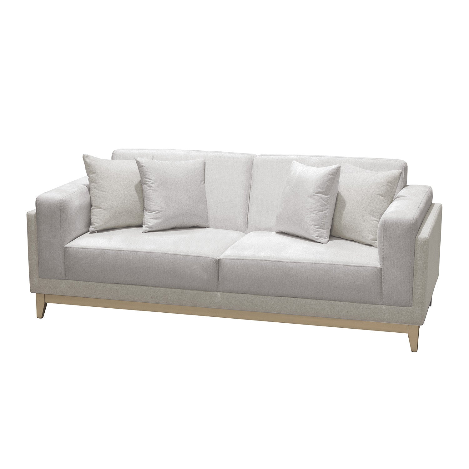 Sofá 3 Puestos Denise Atlas Marmol, Beige Champaña