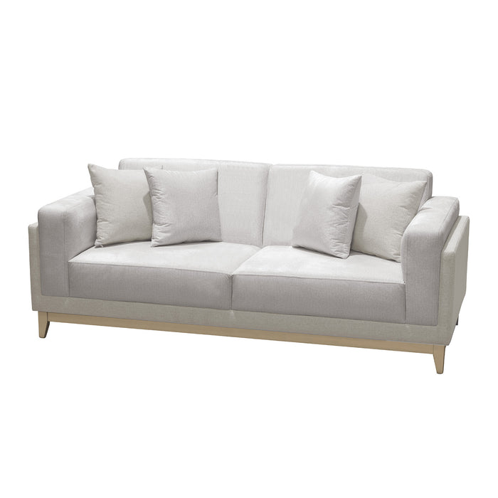 Sofá 3 Puestos Denise Atlas Marmol, Beige Champaña