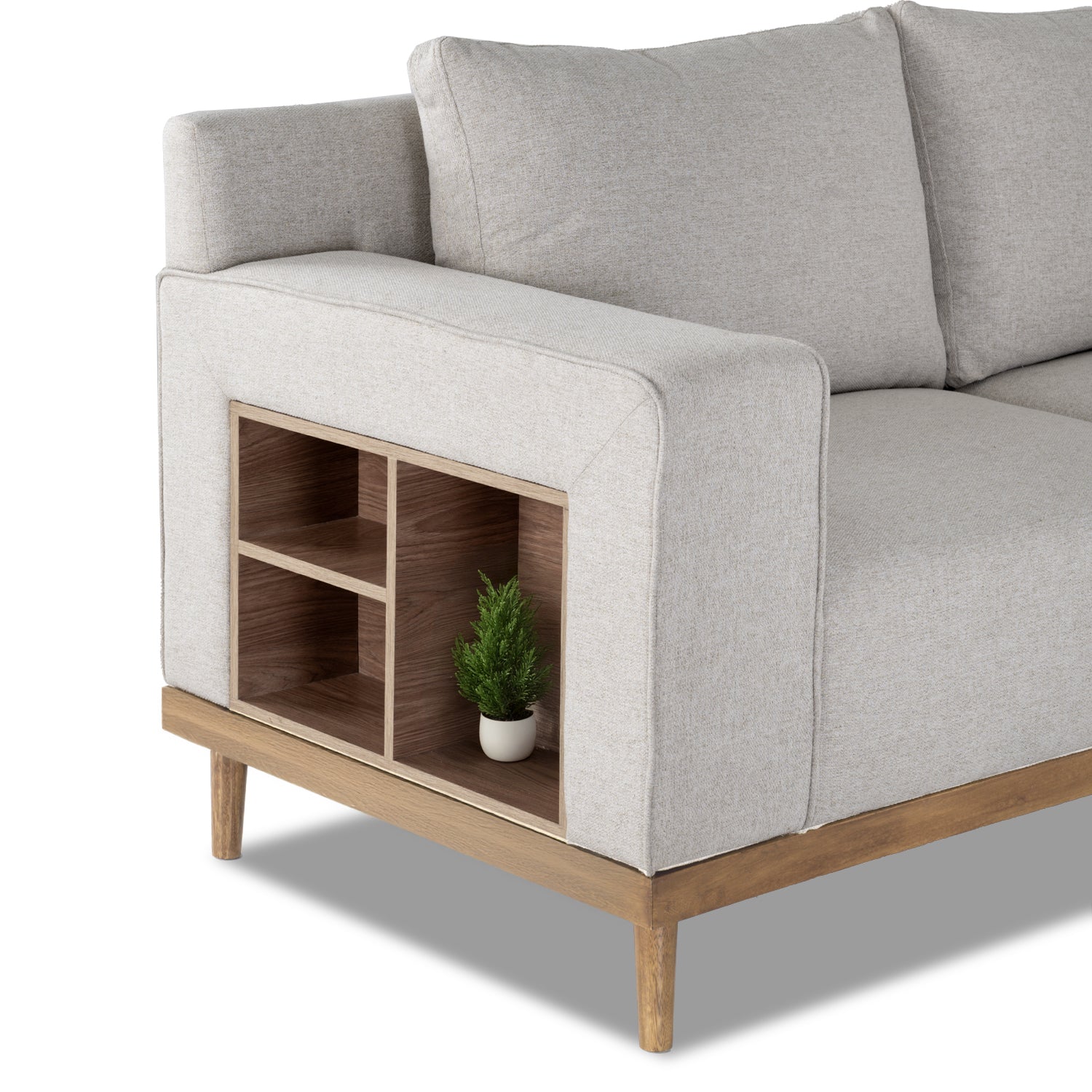 Sofá 2 Puestos Almeira lino Verona Beige, Natural