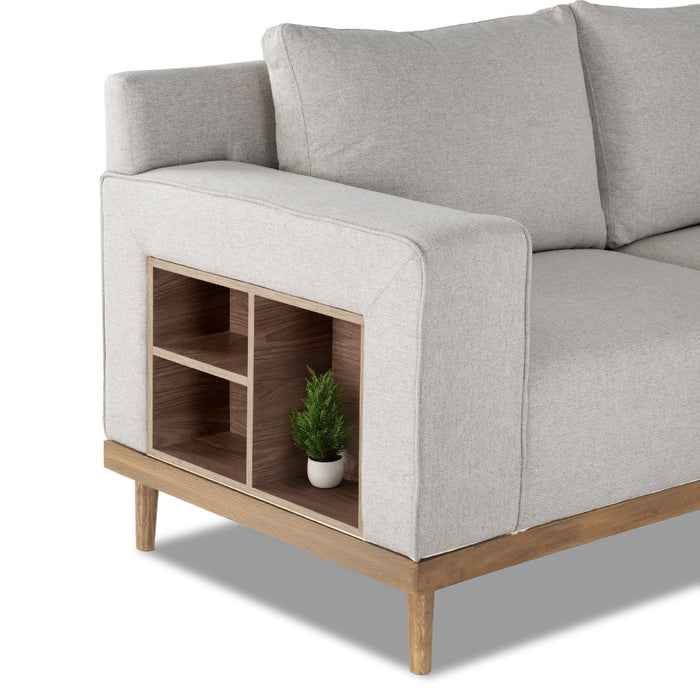 Sofá 3 Puestos Almeira lino Verona Beige, Natural