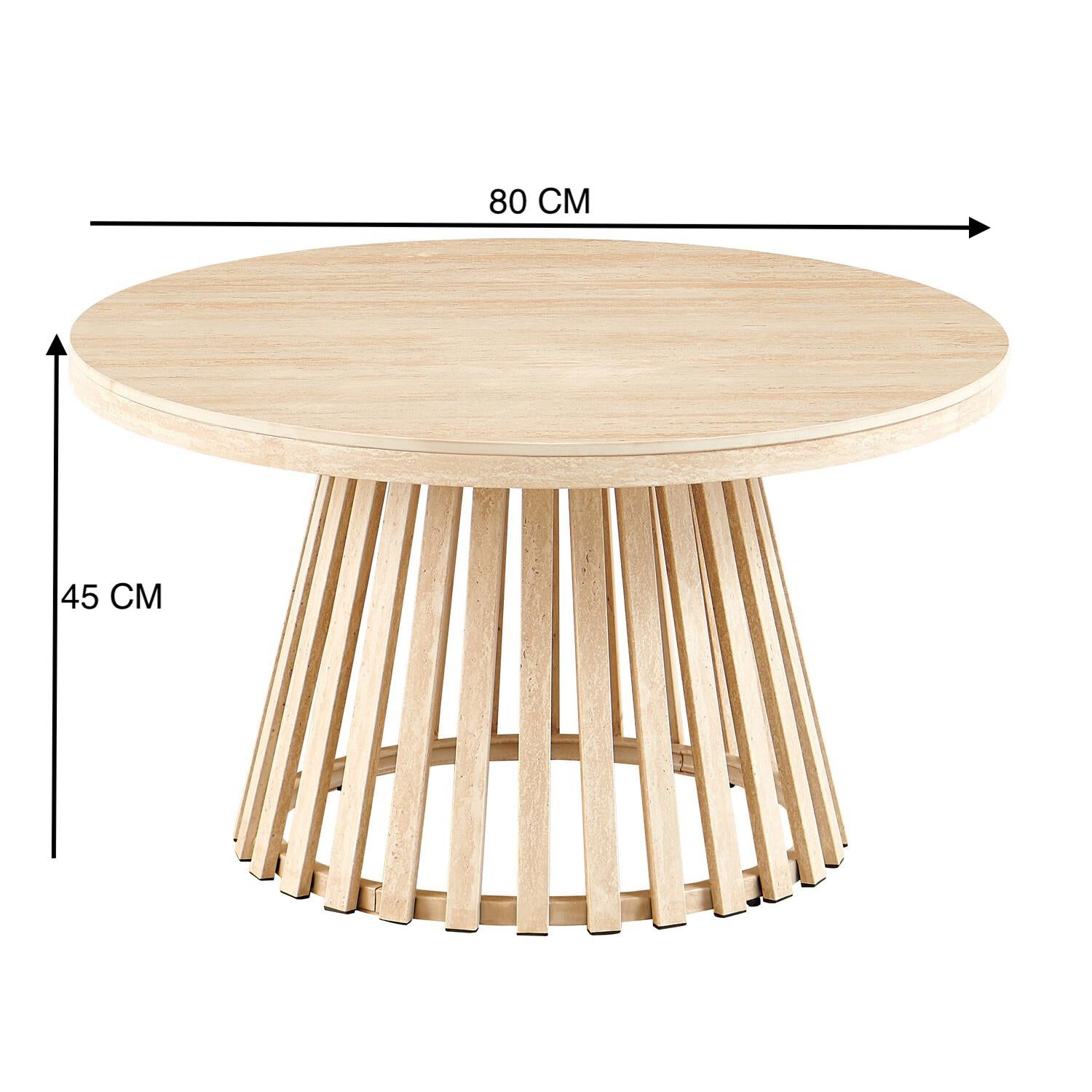 Mesa De Centro Donato Beige, Marmolado