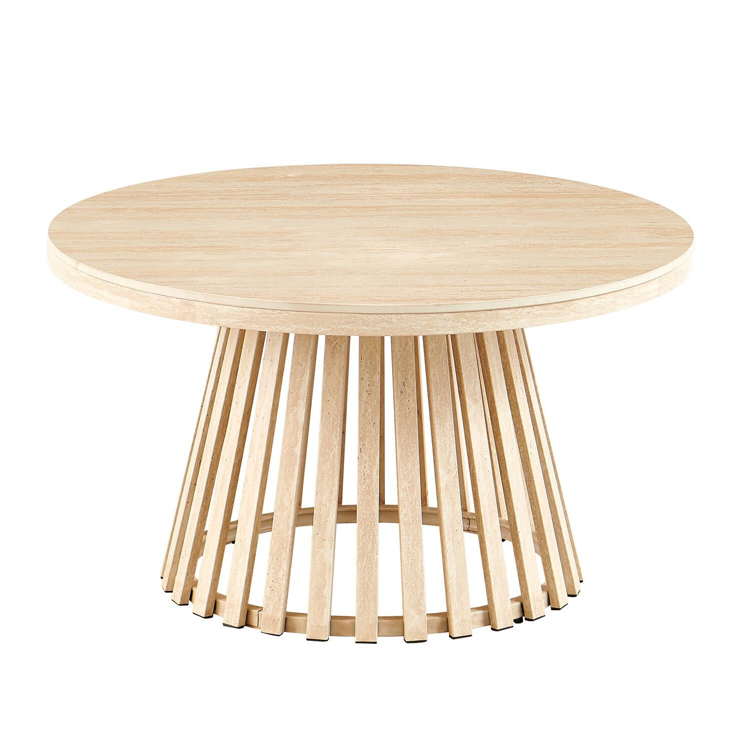 Mesa De Centro Donato Beige, Marmolado