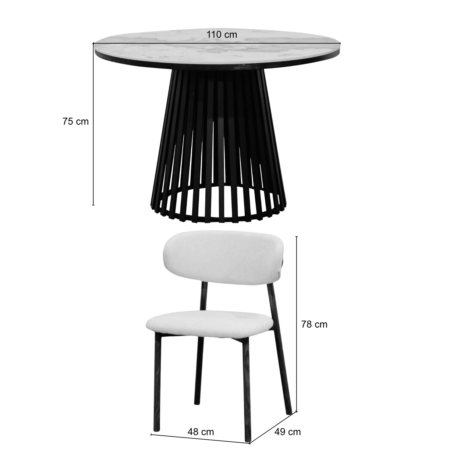 Comedor 4 Puestos Donato Marmolizado, Beige
