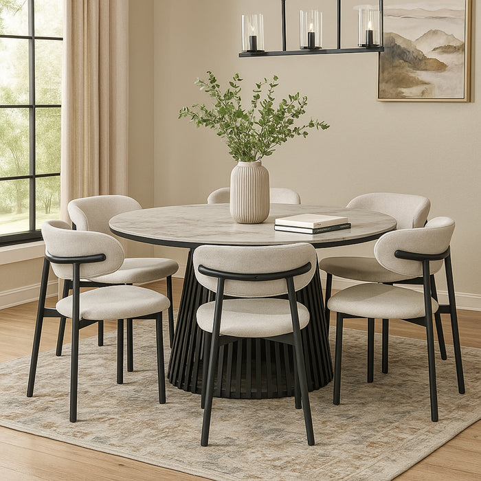 Comedor 6 Puestos Donato Marmolizado, Beige