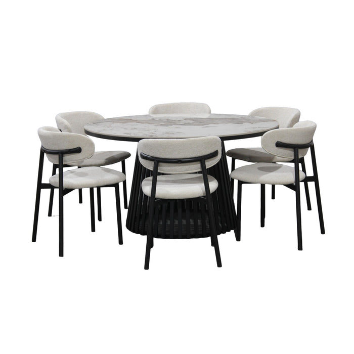 Comedor 6 Puestos Donato Marmolizado, Beige