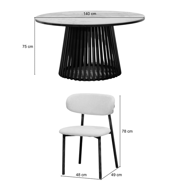 Comedor 6 Puestos Donato Marmolizado, Beige