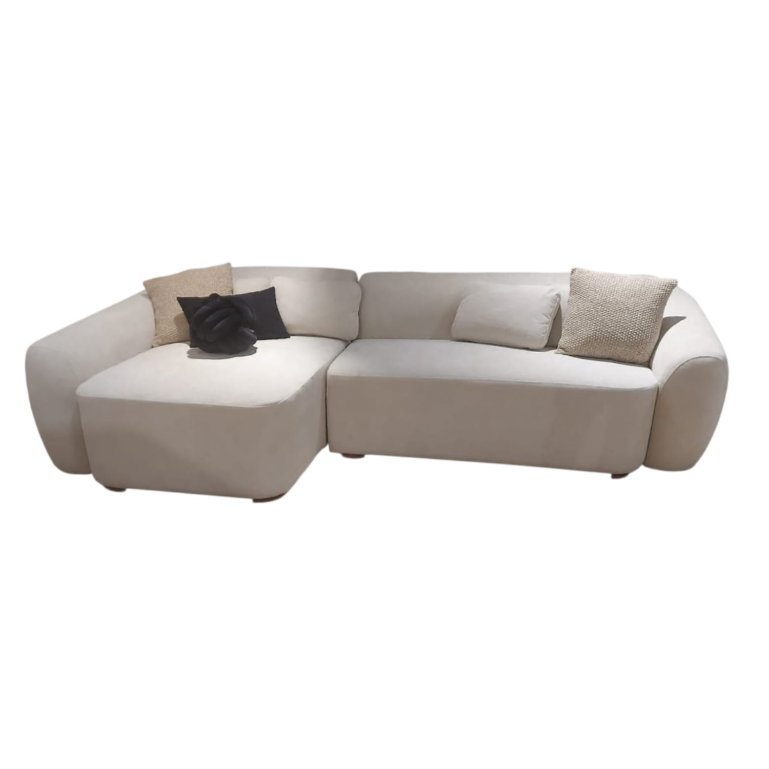 Sala rinconera Abbi Lino Beige Orientacion Izquierda Redonda