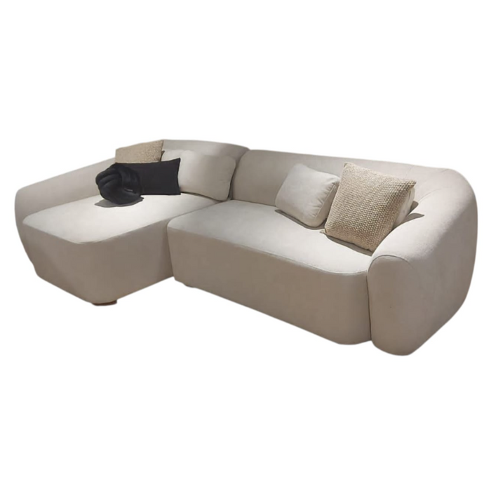 Sala rinconera Abbi Lino Beige Orientacion Izquierda Redonda