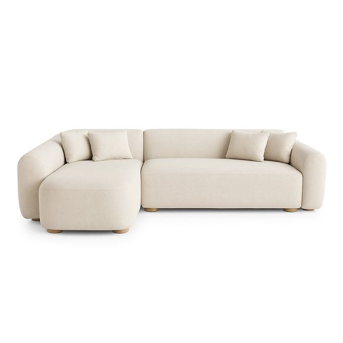 Sala rinconera Abbi Lino Beige Orientacion Izquierda Redonda